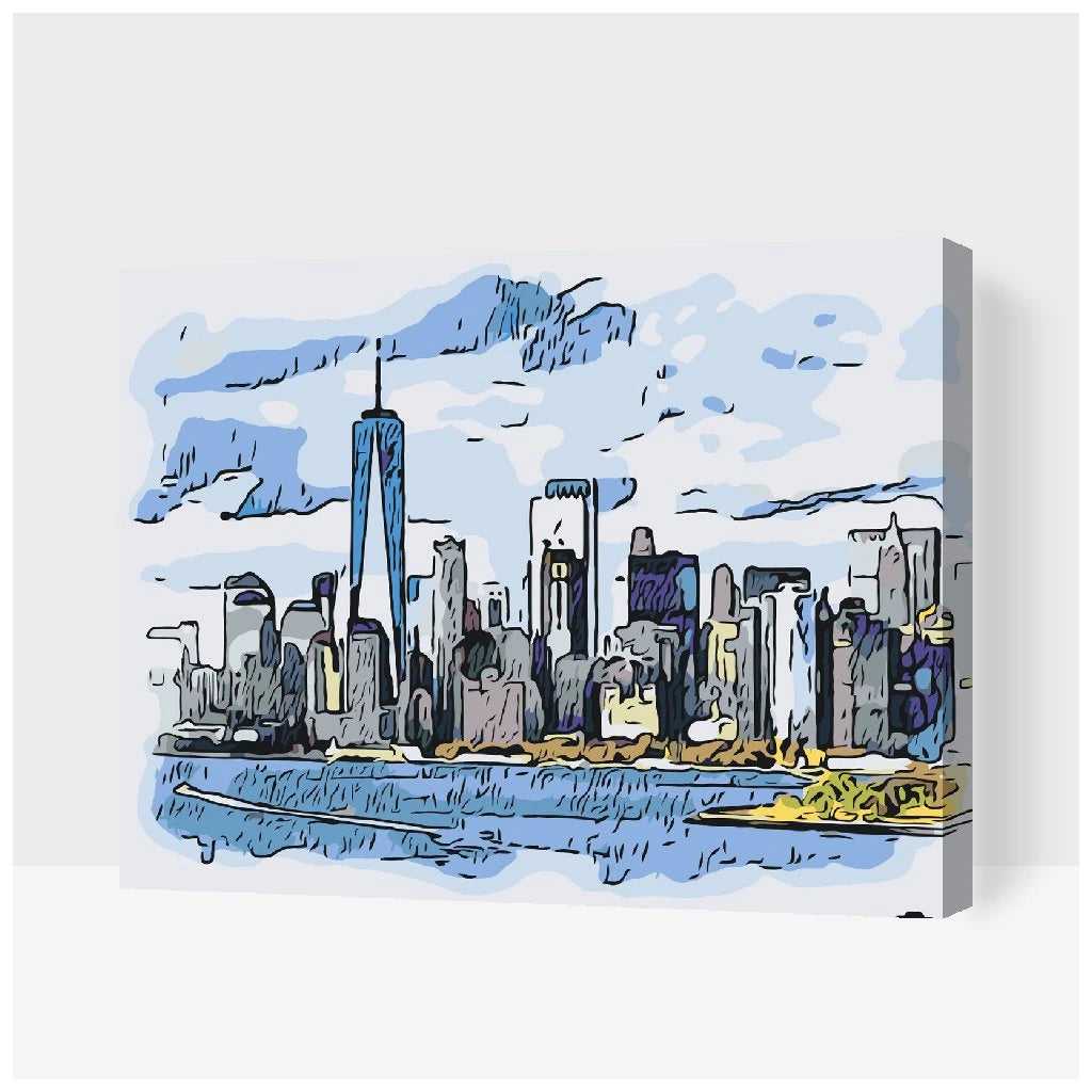 New York - måla efter nummer vuxna