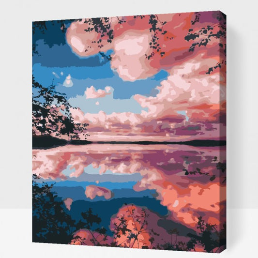 ROSA HIMMEL - med dubbelfärg och fri frakt - paint by number