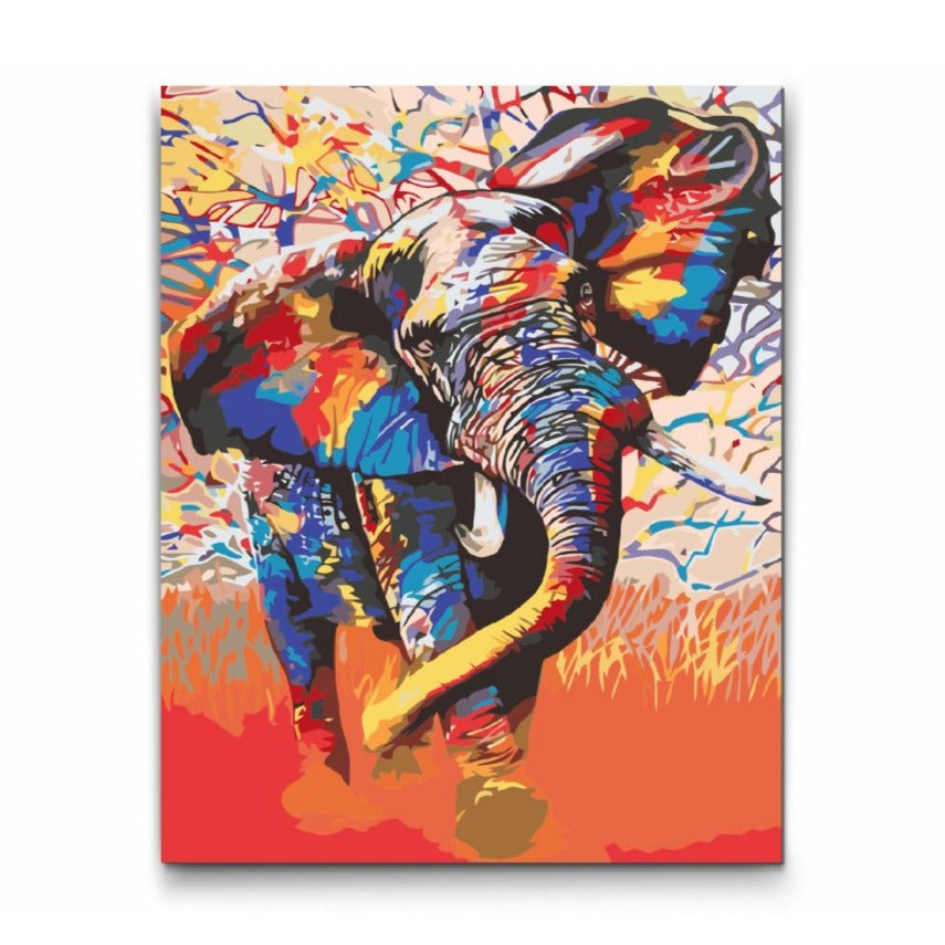 ELEPHANT POWER - Dubbelfärg, ram och fri frakt - paint by numbers