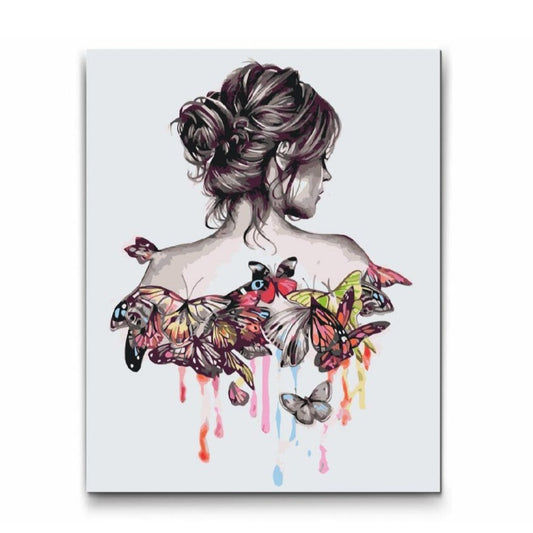 BUTTERFLY EFFECT - med dubbelfärg, ram och fri frakt - paint by numbers