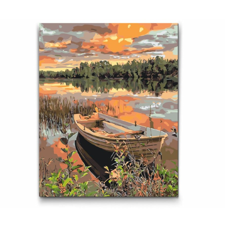 LAKESIDE PEACE - Dubbelfärg, ram och fri frakt - måla efter nummer