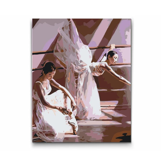 Ballet dansare- paint by numbers Dubbelfärg, ram och fri frakt