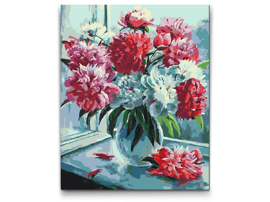 Briljanta Blommor- paint by numbers vuxna - med dubbelfärg och fri frakt
