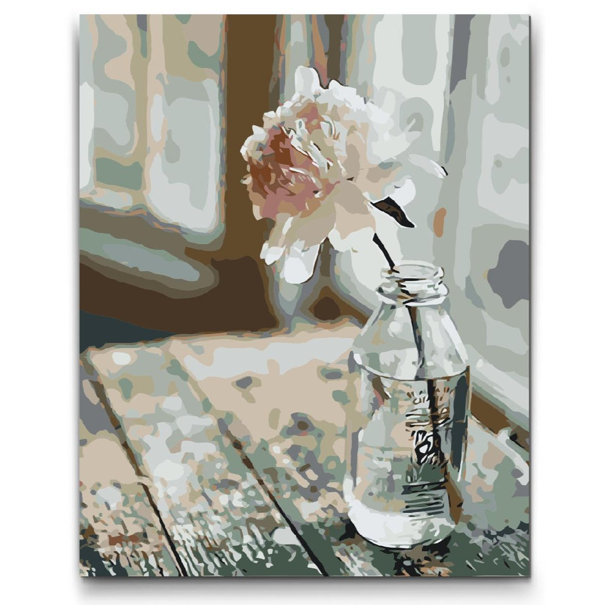 Ensam Blomma - med dubbelfärg, ram och fri frakt - paint by numbers