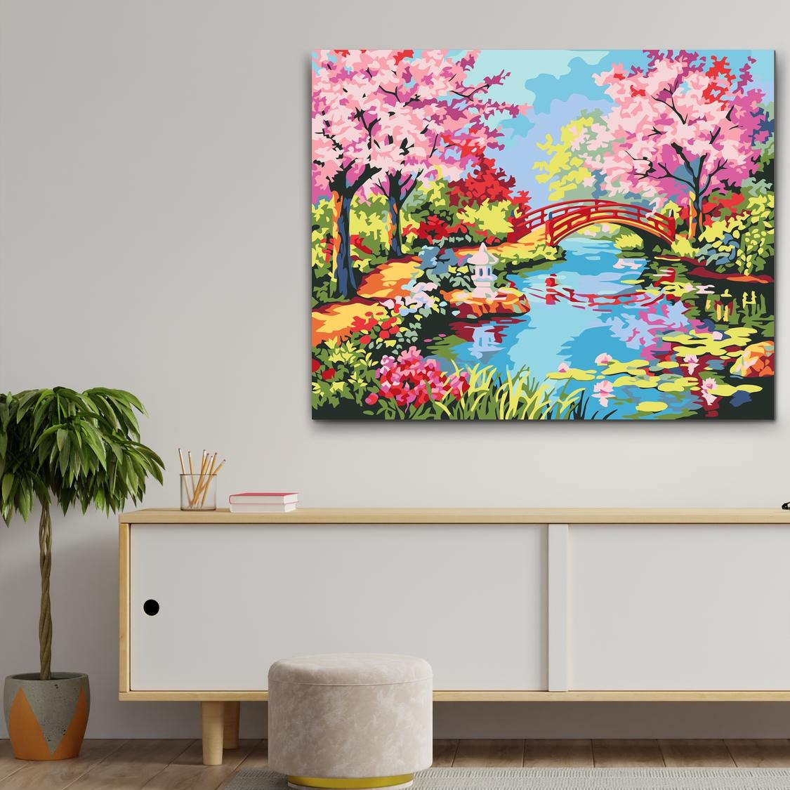 Japansk Trädgård - med dubbelfärg och fri frakt - paint by number