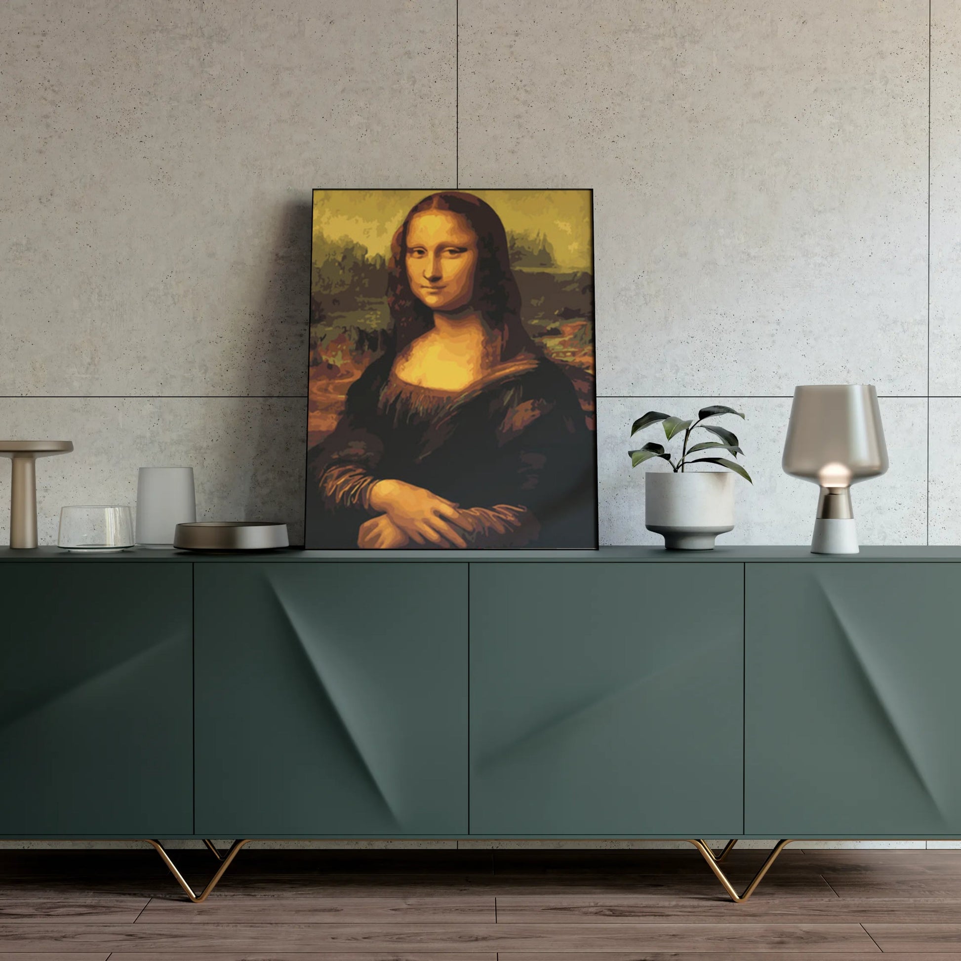 Mona Lisa -Leonardo da Vinci - med dubbelfärg och fri frakt paint by number