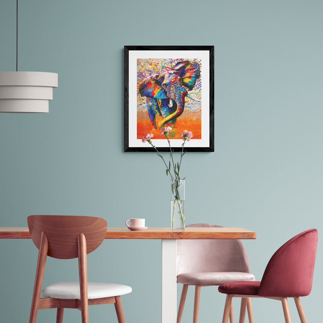 ELEPHANT POWER - Dubbelfärg, ram och fri frakt - paint by numbers