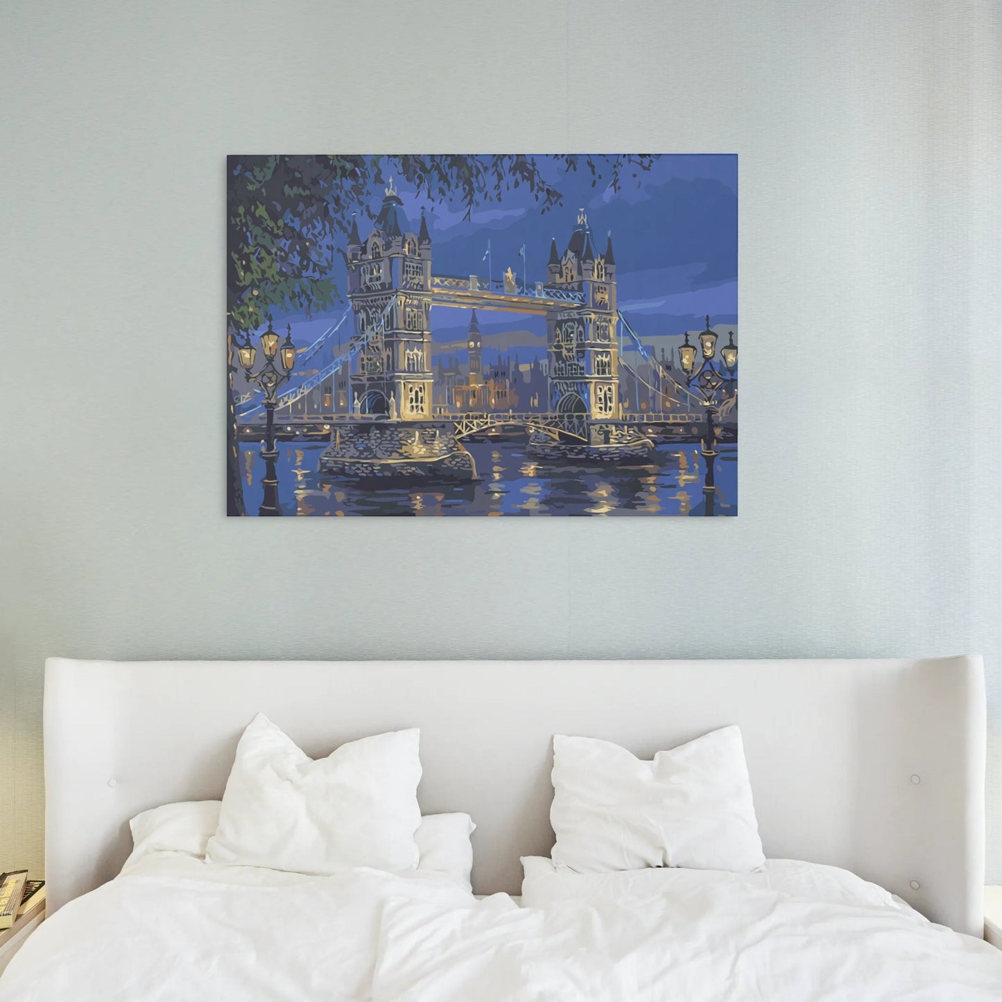 Kväll på Tower Bridge - måla efter nummer - med dubbelfärg och fri frakt - paint by number
